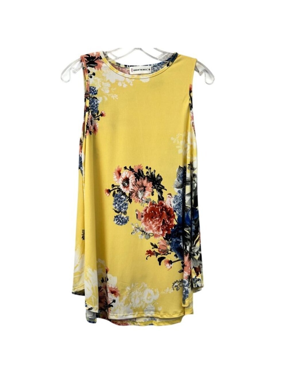 Saved By The Dress Womens Multicolor Floral Yellow/Multi Sleeveless Top Medium
